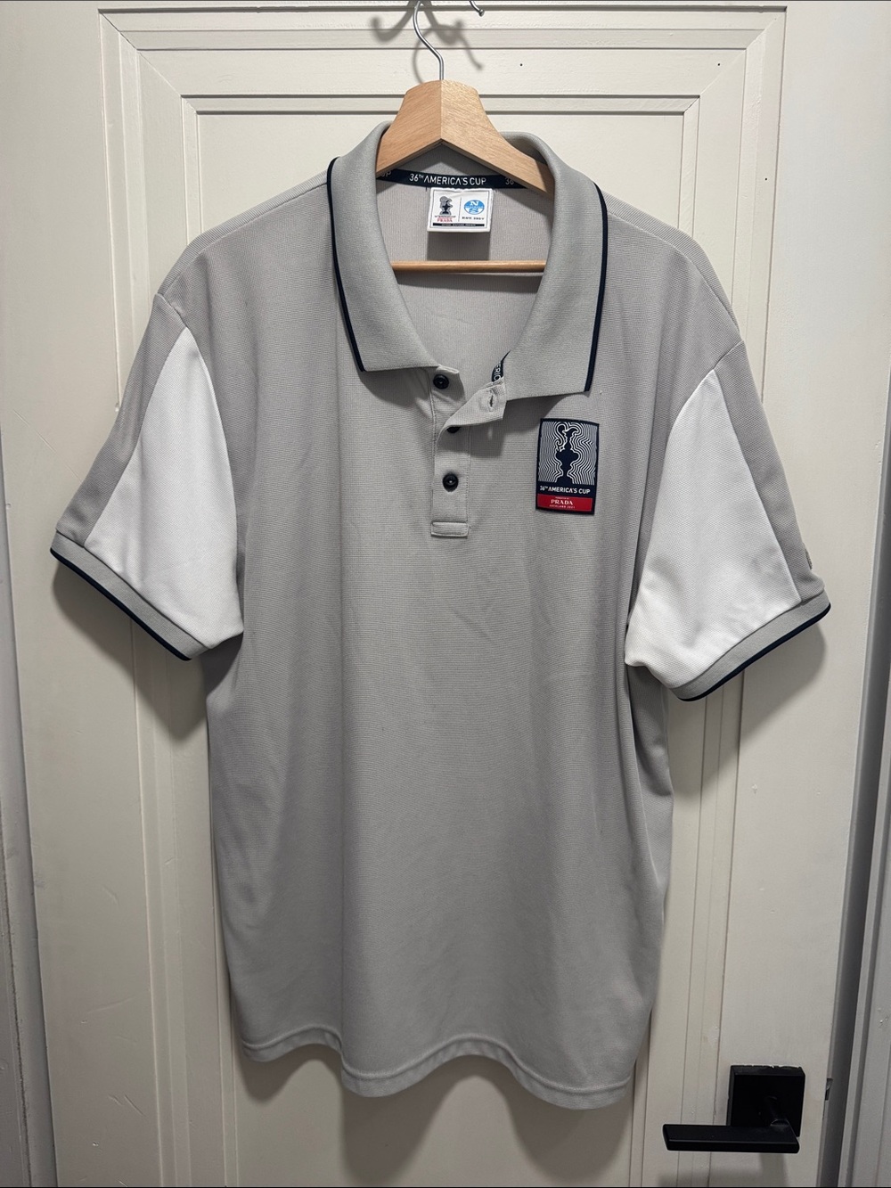 North Sails x Prada 36th
Americas Cup Polo Shirt Grey/White Mens Size US XL